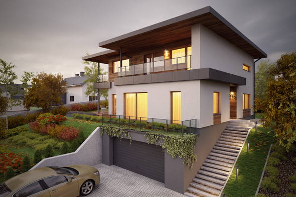 Projekt Dom Złoty G2 P - Render 2